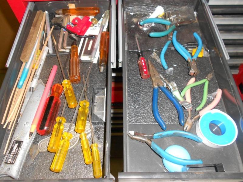 Various pliers, wrenches, blades an...