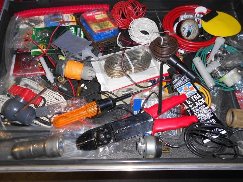 Various items like an electric test...