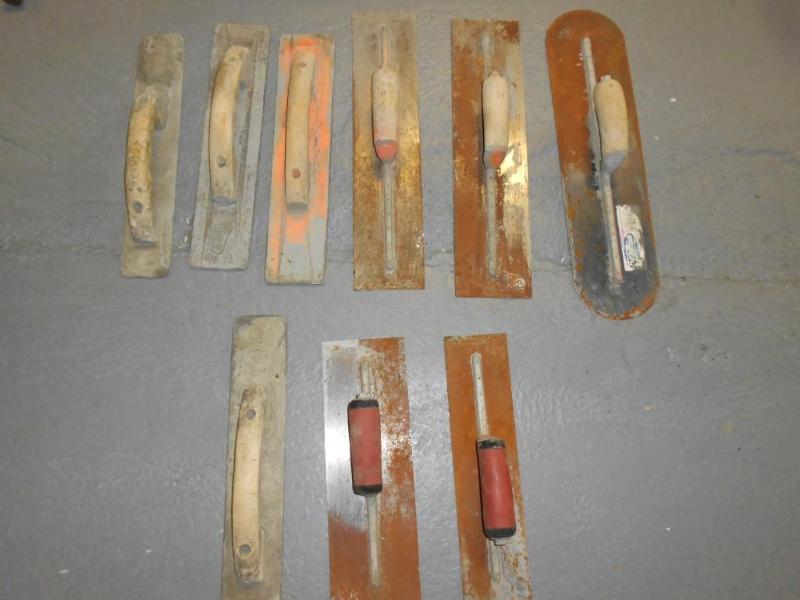(9) various size and shape cement t...
