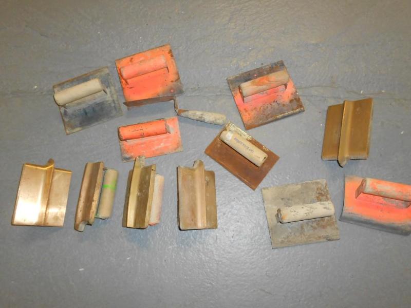 13 various cement tools....
