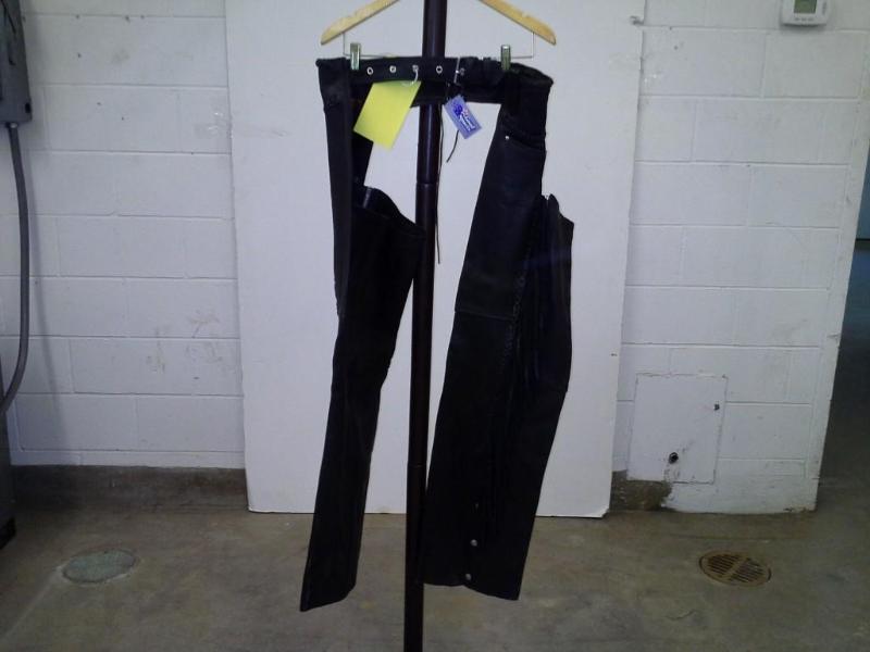 Hot Leathers black chap w fringe. ...