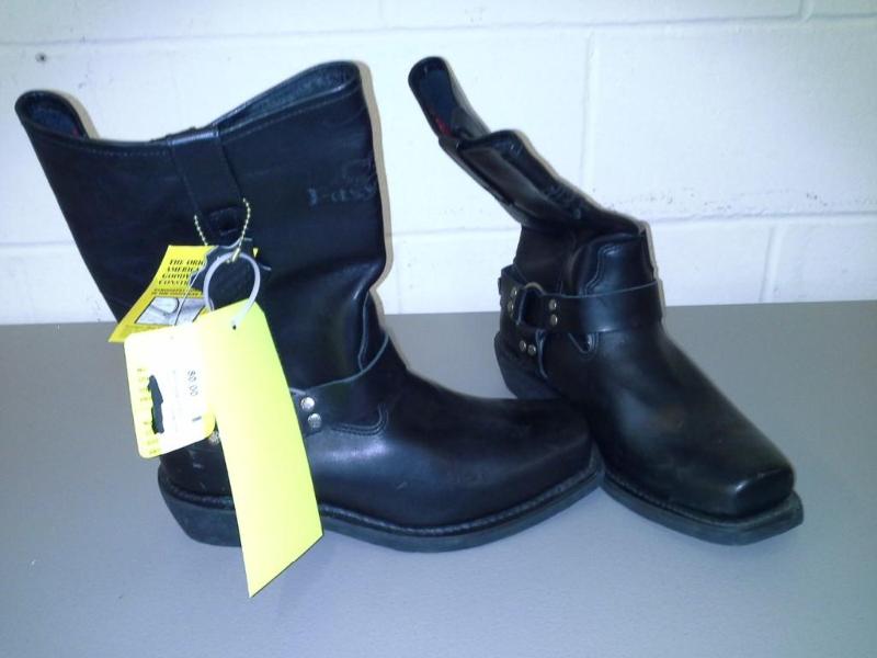 EasyRider black leather boots, size...