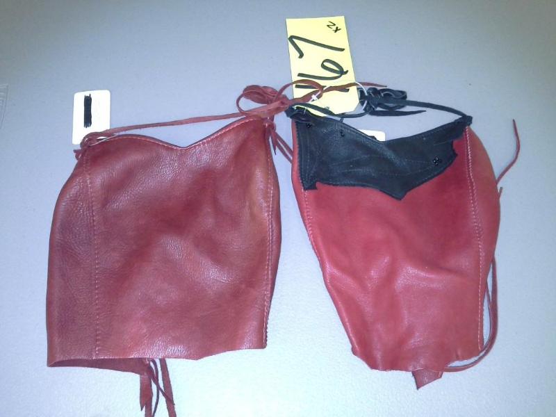 Ladies leather halter tops, (1) red...