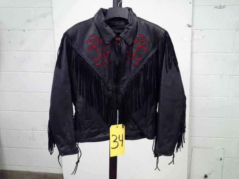 Hot Leathers Fringe Jacket w Rose....