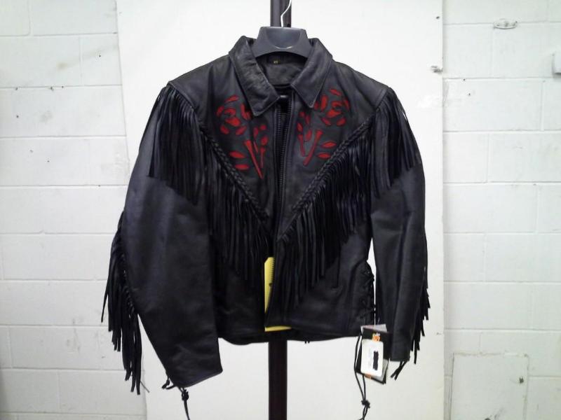 Hot Leathers Fringe Jacket w Rose....