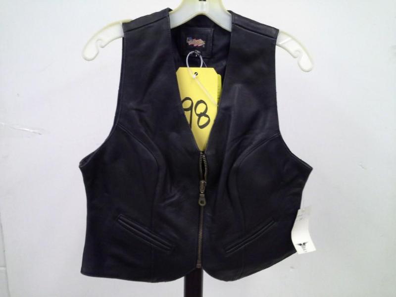 EasyRiders Black Womens Leather Ve...