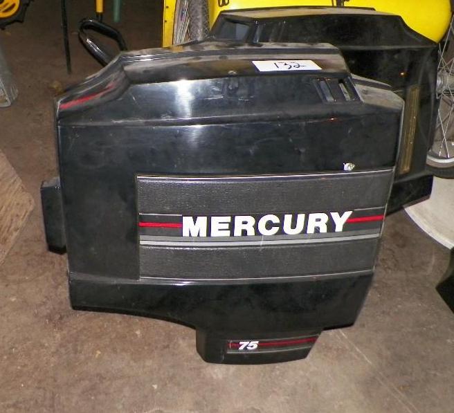 lot 132 image: Mercury Left & Right 75 HP Hood...