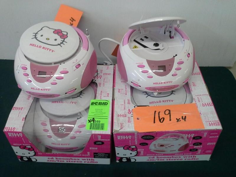 lot 169 image: 4 HELLO KITTY, cd boom box with am ...