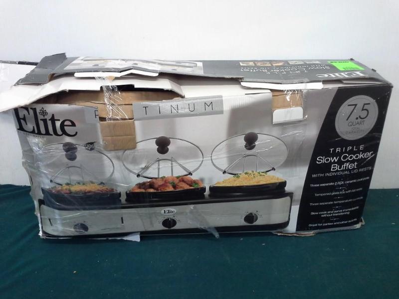lot 231 image: Eliite, triple slow cooker buffet. ...