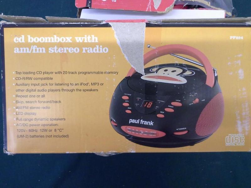 lot 236 image: 2 Paul frank, Julius, cd boom box w...