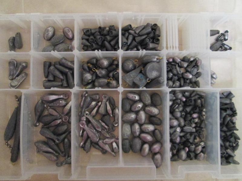 lot 55 image: Assorted fishing weights in a nice ...