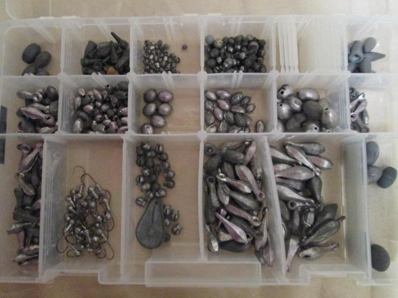 lot 61 image: Assorted fishing weights in a nice ...