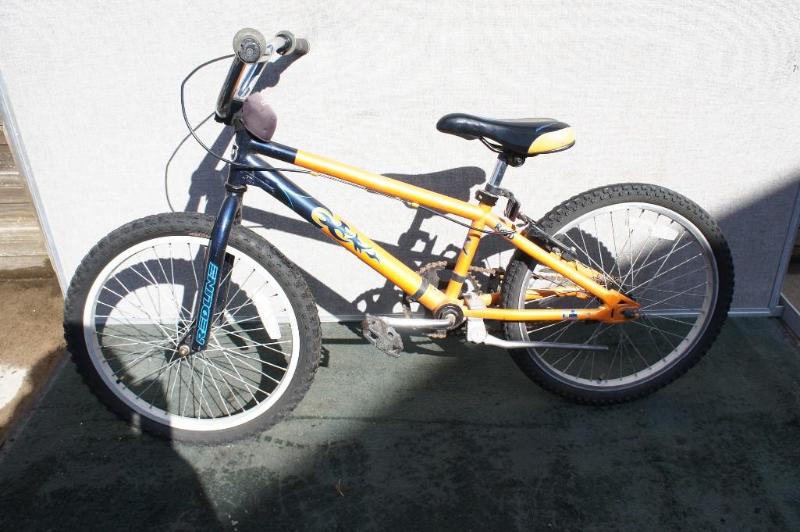 lot 21 image: Red Line Childs orange bike with 20...