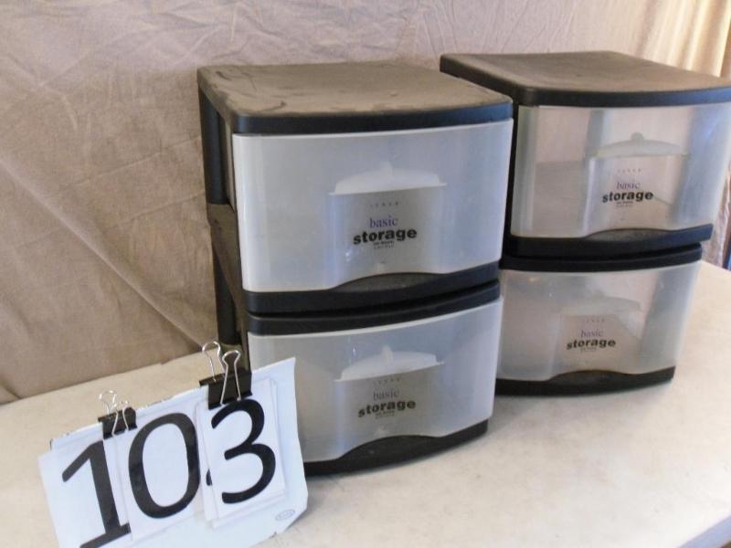 lot 103 image: Lot of 4 Storage Drawers. Need to b...