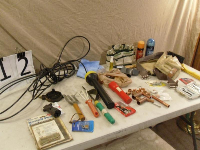 lot 12 image: Lot of assorted tools and misc. Fla...