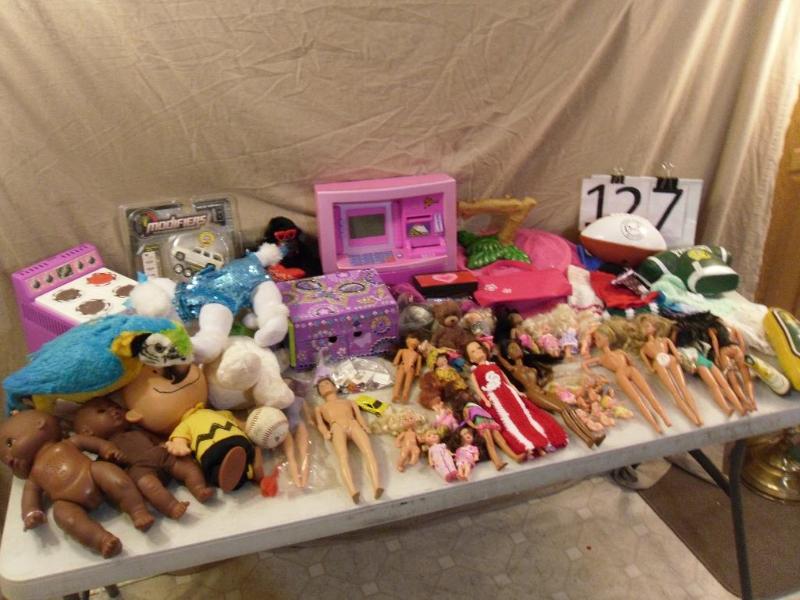 lot 127 image: Large Lot of Assorted Toys. Barbies...