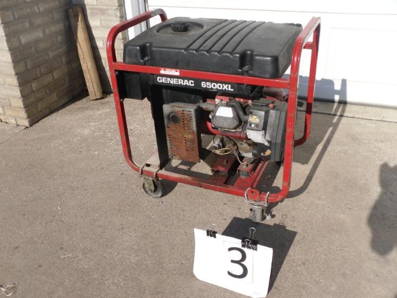 lot 3 image: Generac6500XLgas generator. 13 HP. ...