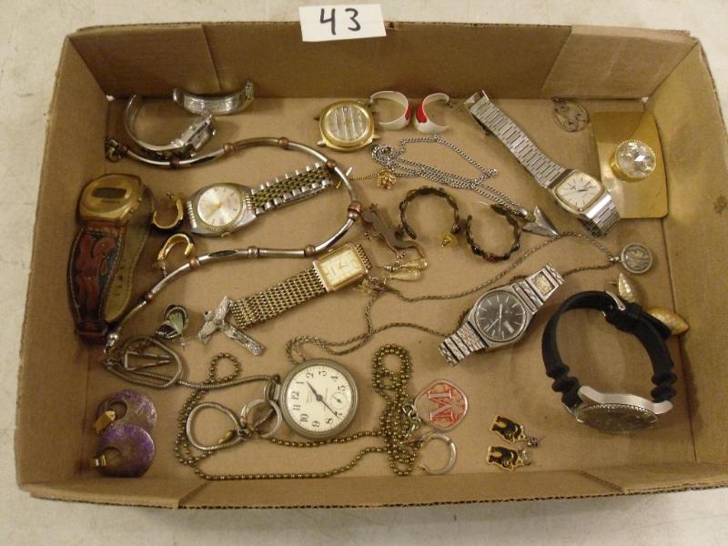 lot 43 image: Lot of Assorted Jewelry. Pocket Wat...