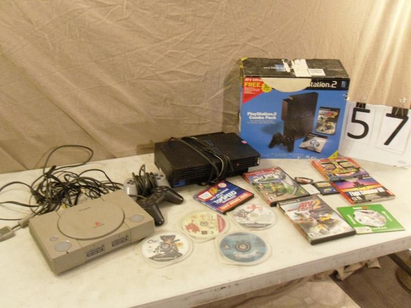 lot 57 image: Playstation 1, Playstation 2, and A...