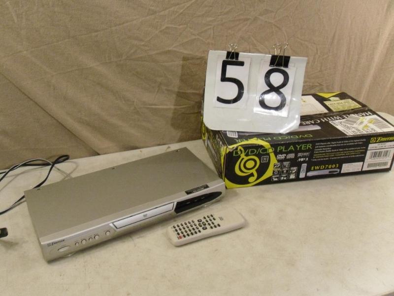 lot 58 image: Emerson DVD  CD Player with Box an...
