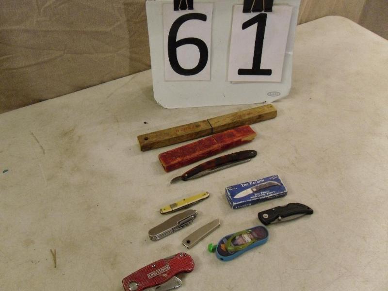 lot 61 image: Lot of 7 Assorted Knives and Metal ...