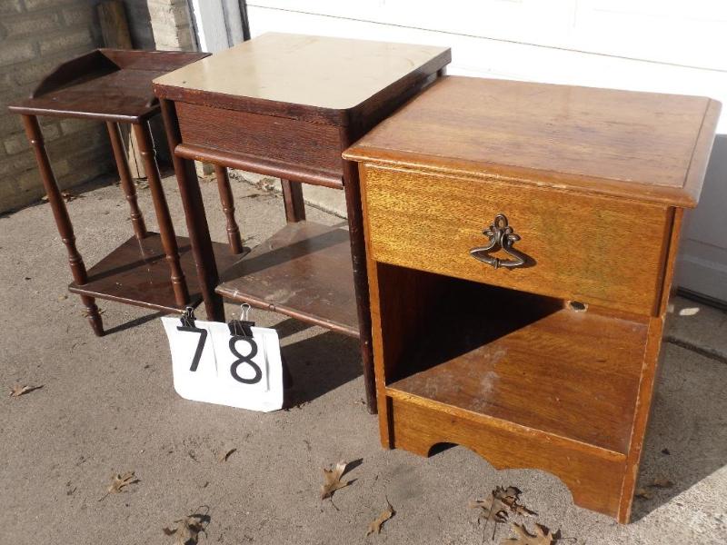 lot 78 image: Lot of Two Tables (one wood with dr...