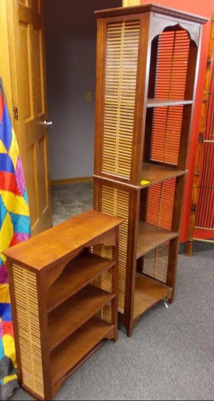 Set Of Shelf Units With Bamboo Side...