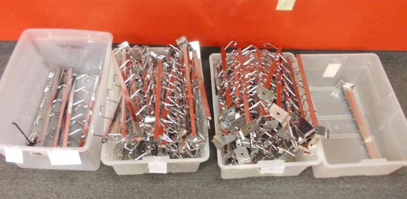 4-Totes Of Assorted Slat Wall Hardw...