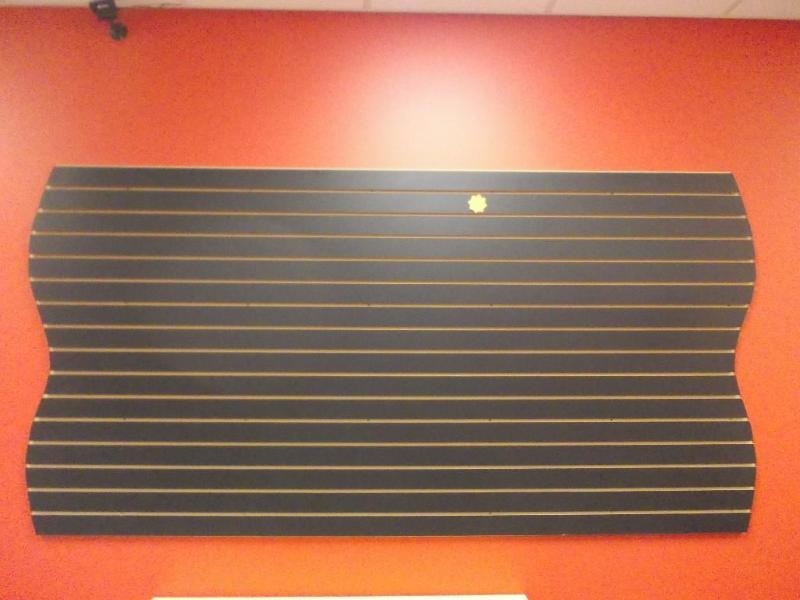 Black Slat Wall Board With Wave Edg...