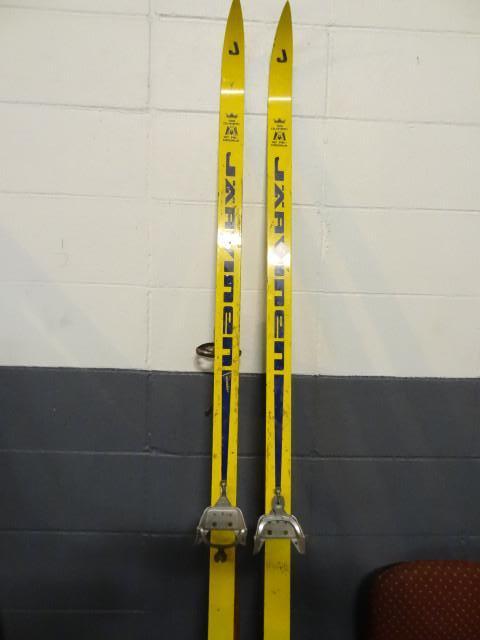 lot 108 image: Javinen cross country skis with pol...