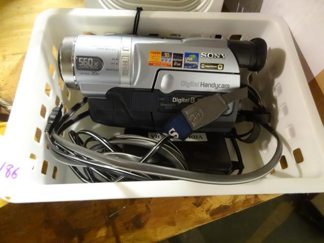 lot 186 image: Sony handycam digital 8 camera...