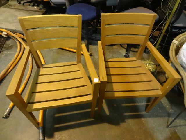 lot 86 image: 2 wood framed chairs...