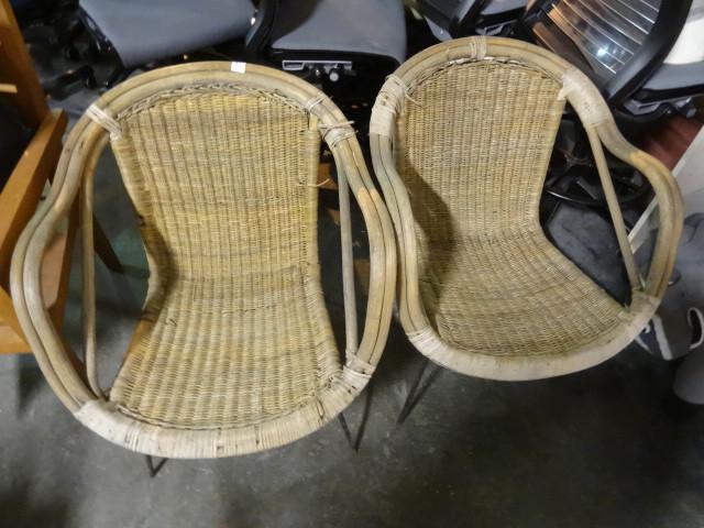 lot 93 image: 2 wicker chairs...
