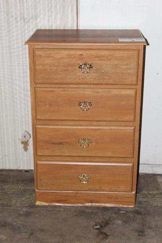 Dresser, Wood, 4-Drawer, 25 12&quo...
