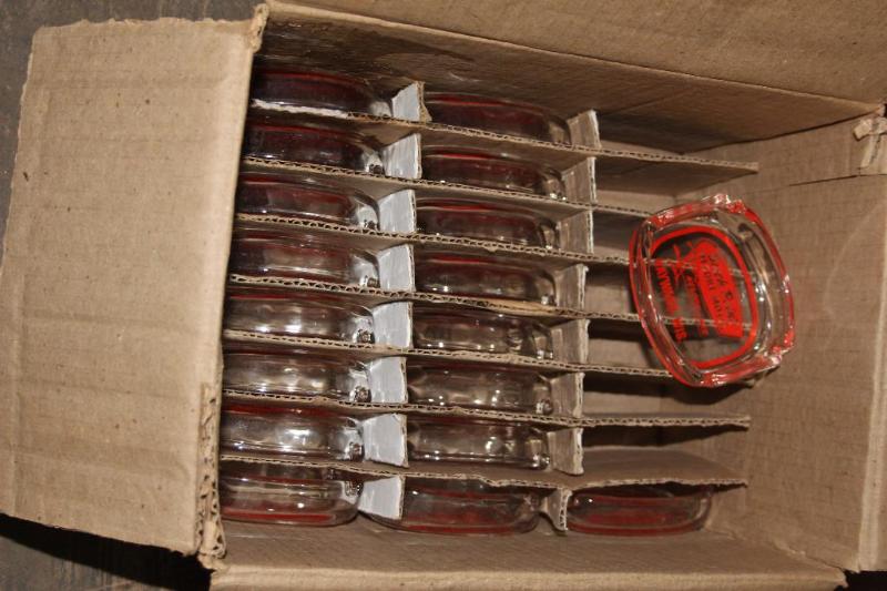 Box Lot of (18) Glass Ash Trays...