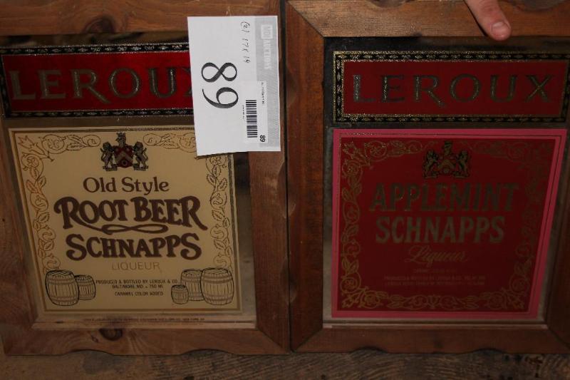 Lot of (2) Schnapps Signs, (1) Old ...