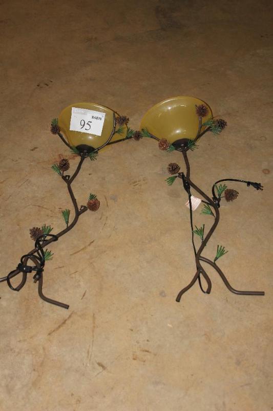 Lot of (2) Wall Lamps, with fake br...