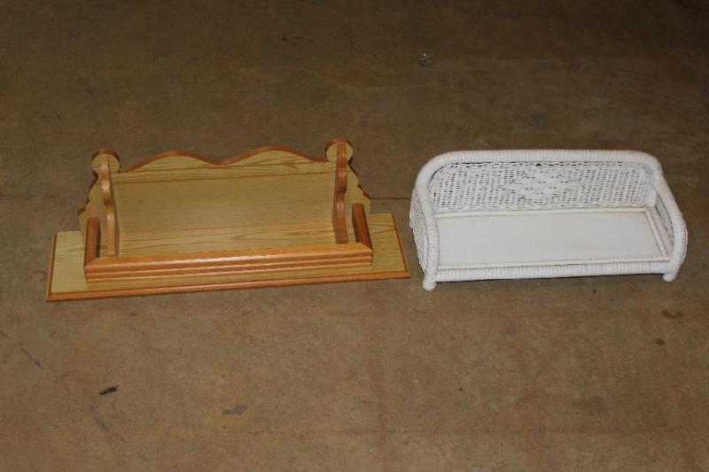 Lot of (2) Book Ends, whicker and w...