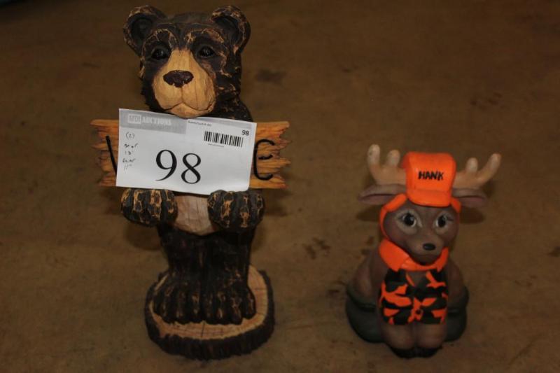 Lot of (2) Wood Carvings, (1) Bear,...