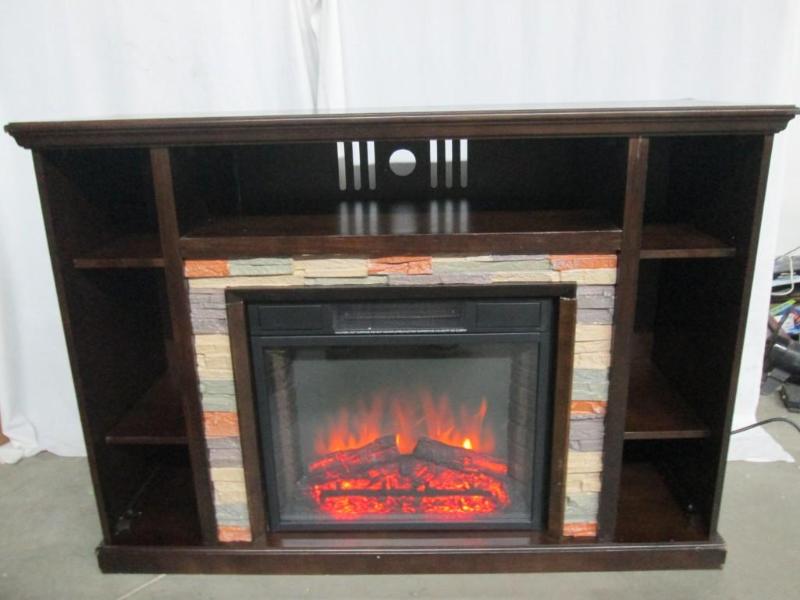 Cherry Media Fireplace Mantel w Fa...