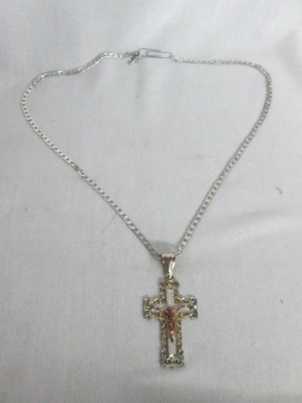 Goldtone Mens Crucifix Pendant&nbsp...