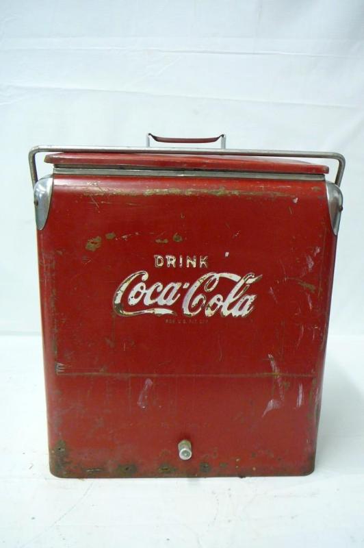 Vintage Coca-Cola cooler Tin with l...