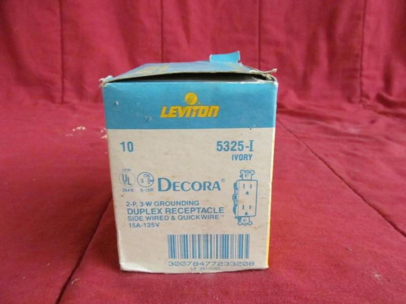lot 110 image: 10 Leviton Decora Duplex Receptacle...