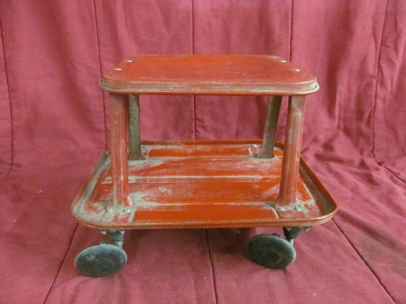 lot 145 image: Vintage Metal Shop CartStool...