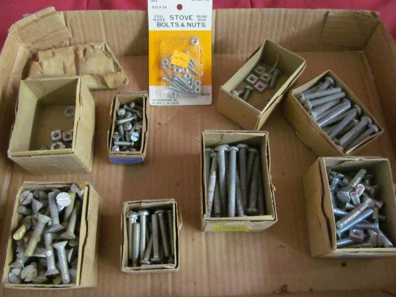 lot 175 image: Flat of Hardware - Stove Bolts seve...