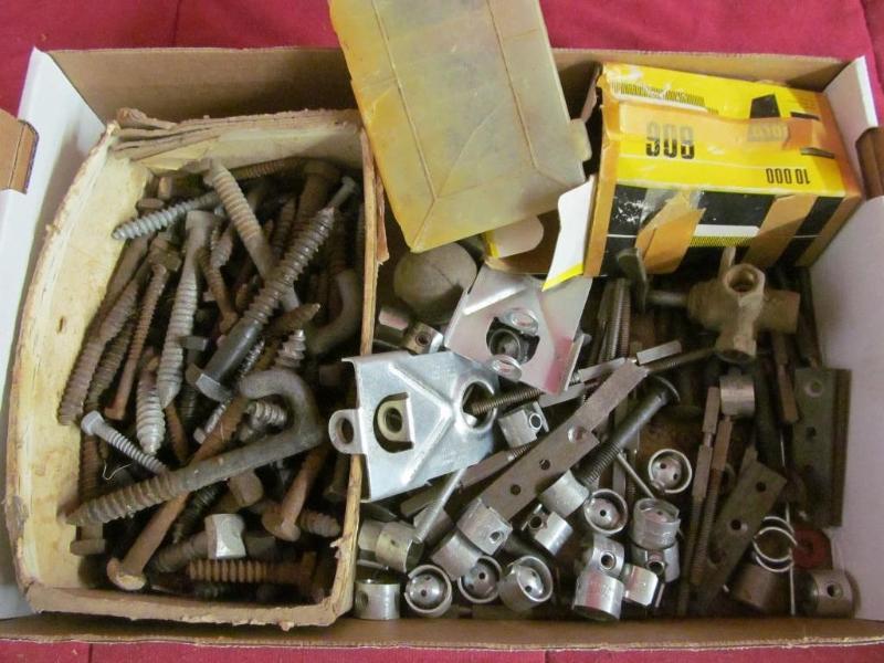 lot 185 image: Flat of Hardware, Large Screws, was...