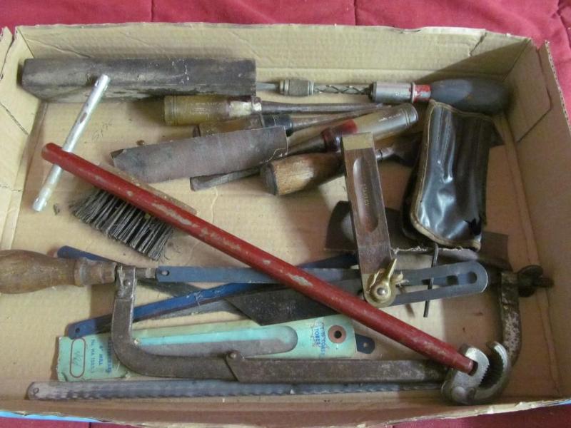 lot 194 image: Hand Saw, Steel brush, sharpening s...