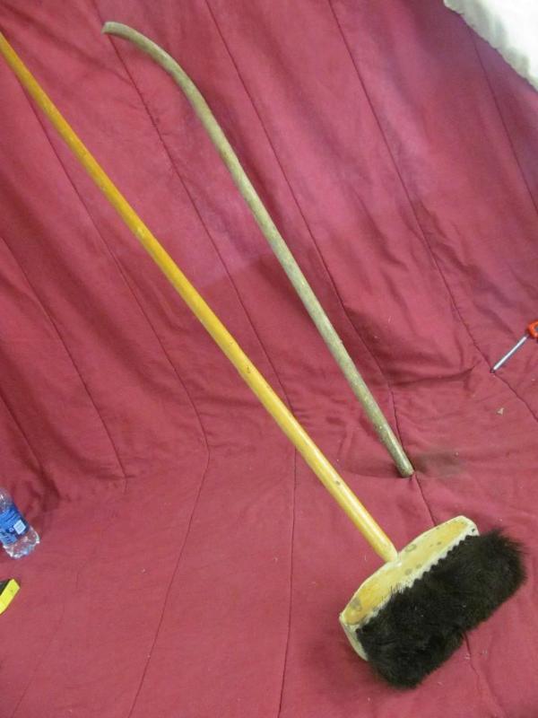 lot 209 image: Broom and Wood Cane...