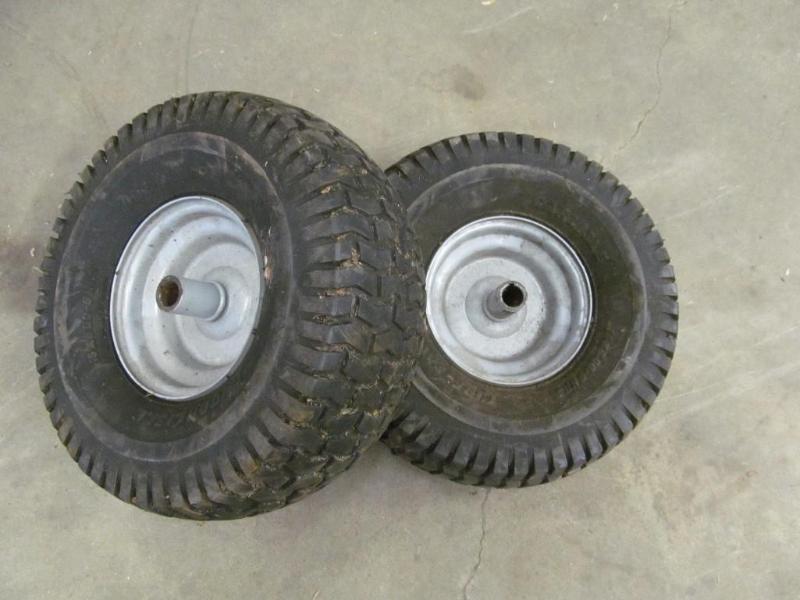 lot 214 image: Pair of Tires on Wheels 15 x 6.0-6...
