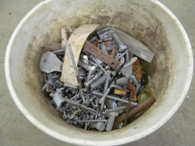 lot 223 image: Large Bucket Full of Screws, Nuts, ...